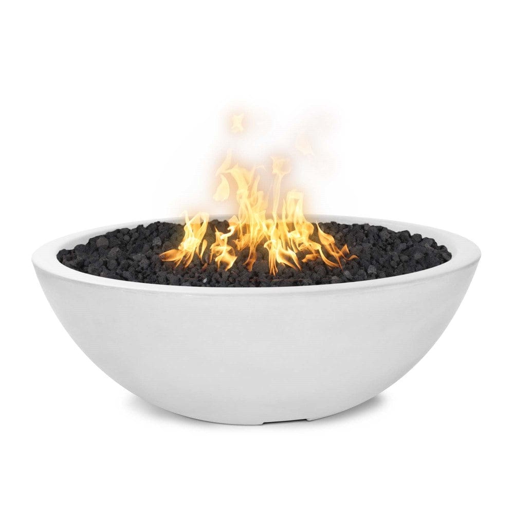 Top Fires 27-inch Round Concrete Match Lit Gas Fire Bowl Limestone