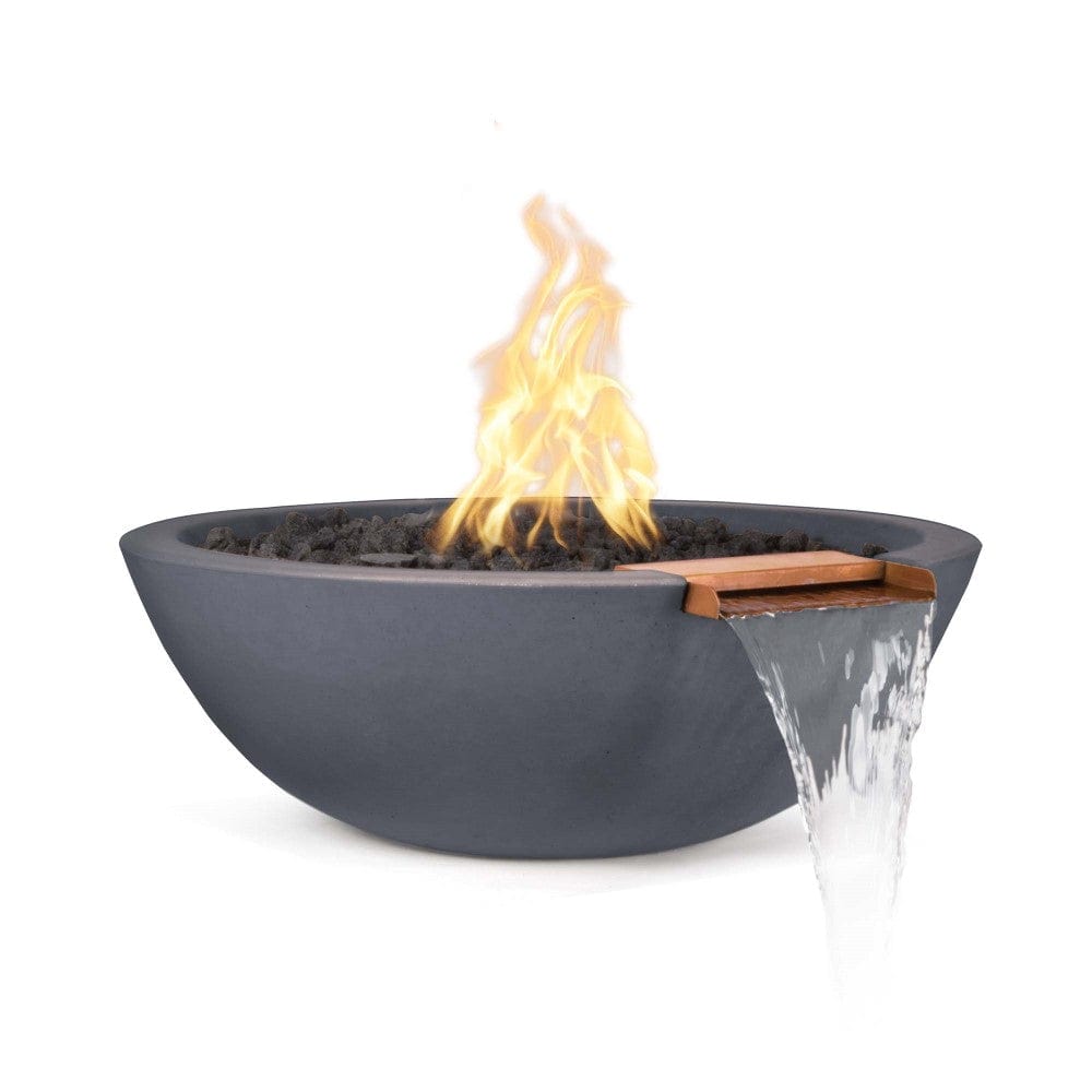 Top Fires Sedona 33-Inch Round Concrete Gas Fire and Water Bowl in Gray
