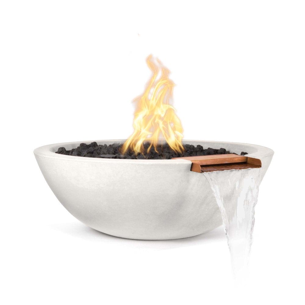 Top Fires Sedona 33-Inch Round Concrete Gas Fire and Water Bowl in Limestone
