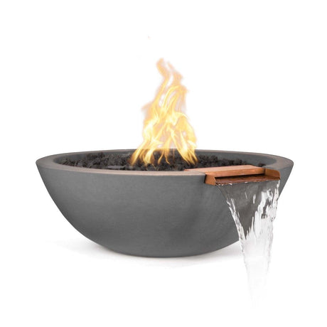 Top Fires Sedona 33-Inch Round Concrete Gas Fire and Water Bowl in Natural Gray
