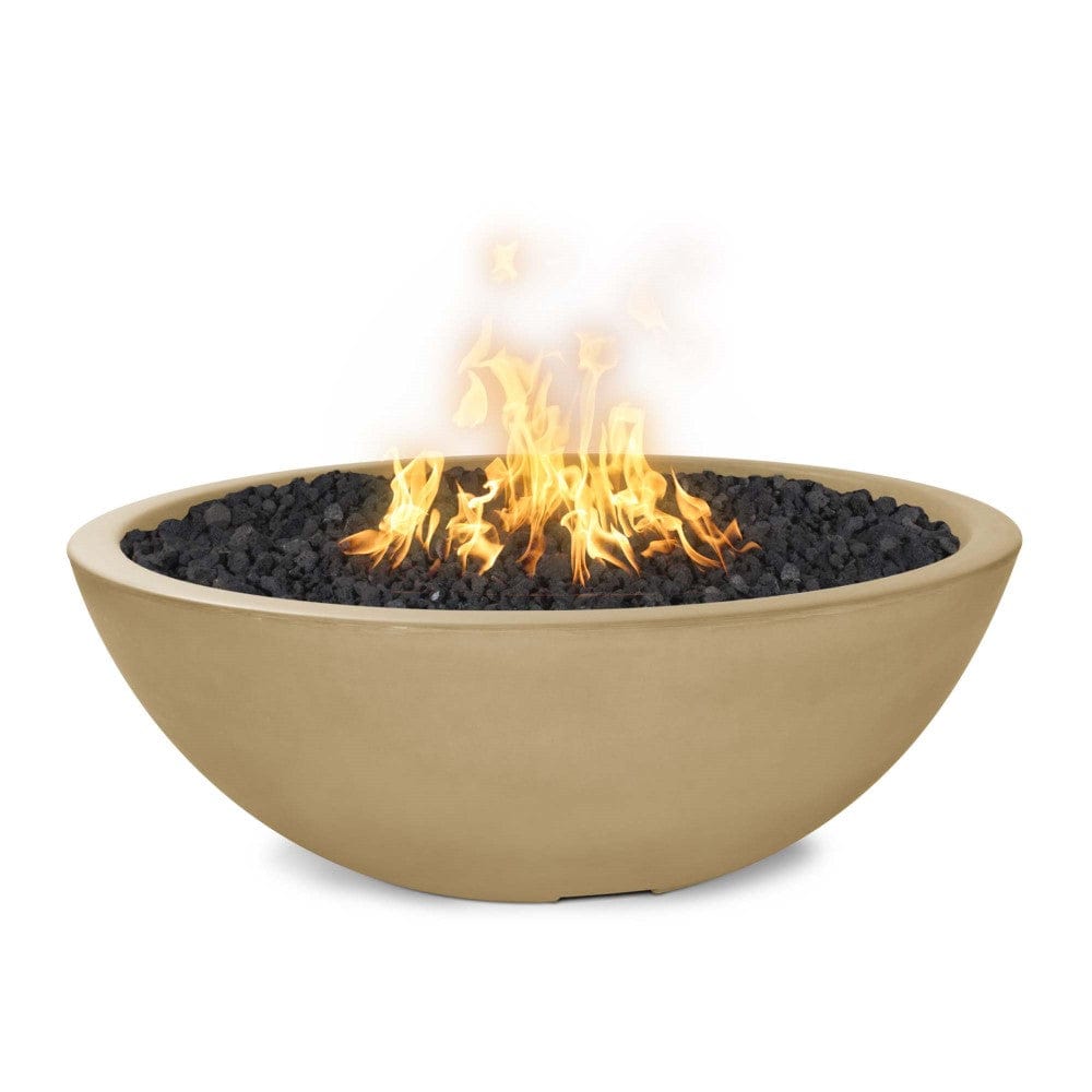Top Fires Sedona 33-Inch Round Concrete Gas Fire Bowl in Brown
