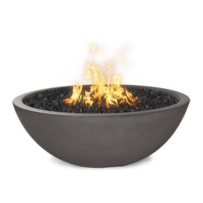 Top Fires Sedona 33-Inch Round Concrete Gas Fire Bowl in Chestnut - angle view