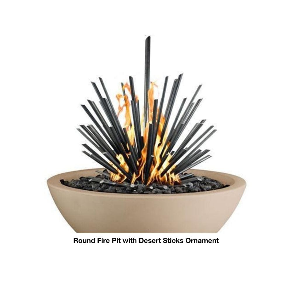 Round Fire Pit with Desert Sticks