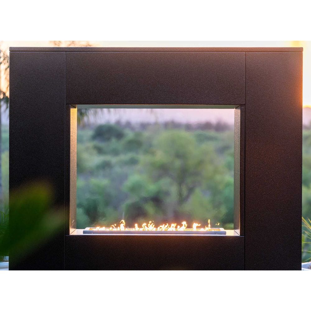 top fires william black powder coated steel square outdoor gas fireplace