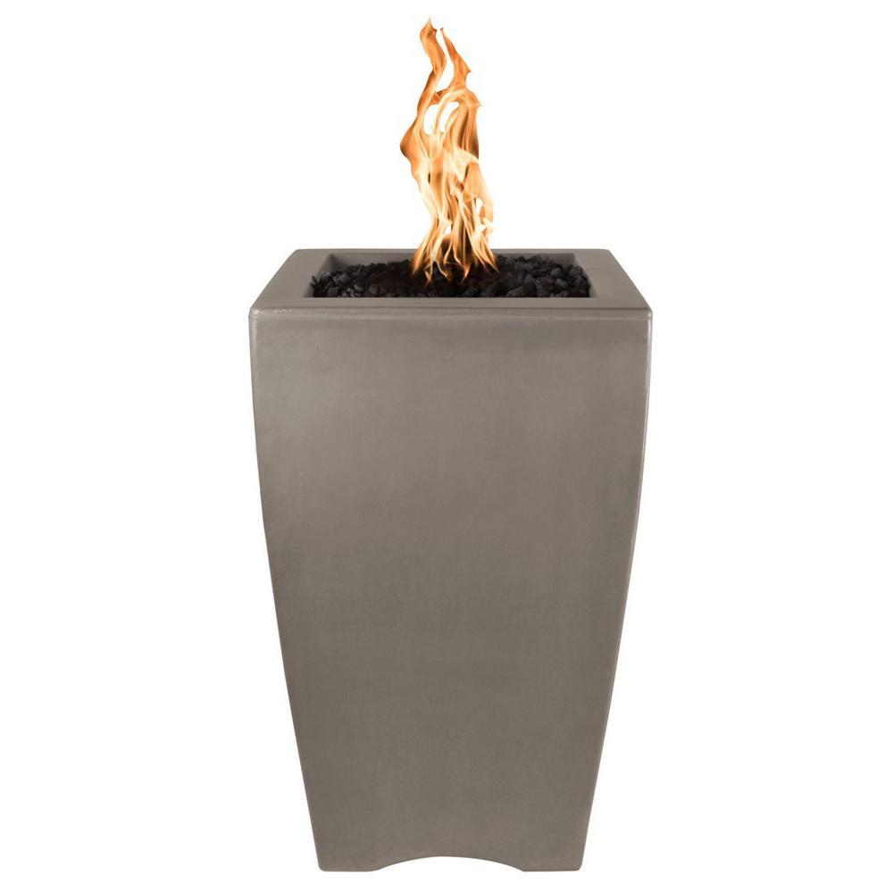 Top Fires 20" Baston Pillar GFRC Gas Fire Pit in Ash