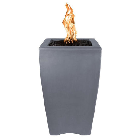 Top Fires 20" Baston Pillar GFRC Gas Fire Pit in Gray