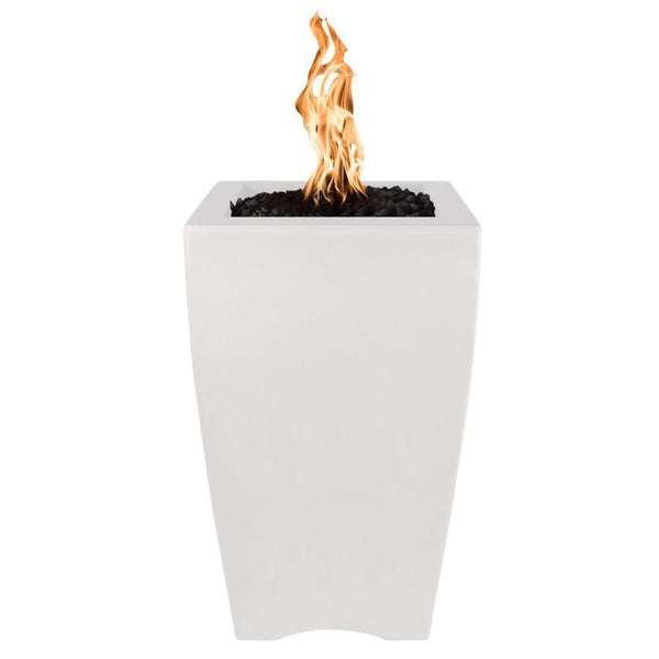 Top Fires 20" Baston Pillar GFRC Gas Fire Pit in Limestone