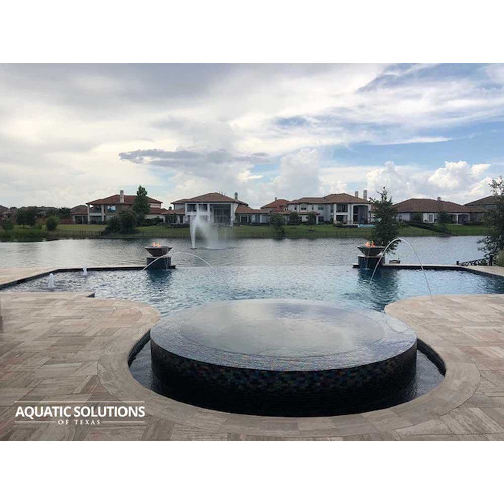 Top Fires Round Concrete Gas Fire and Water Bowl