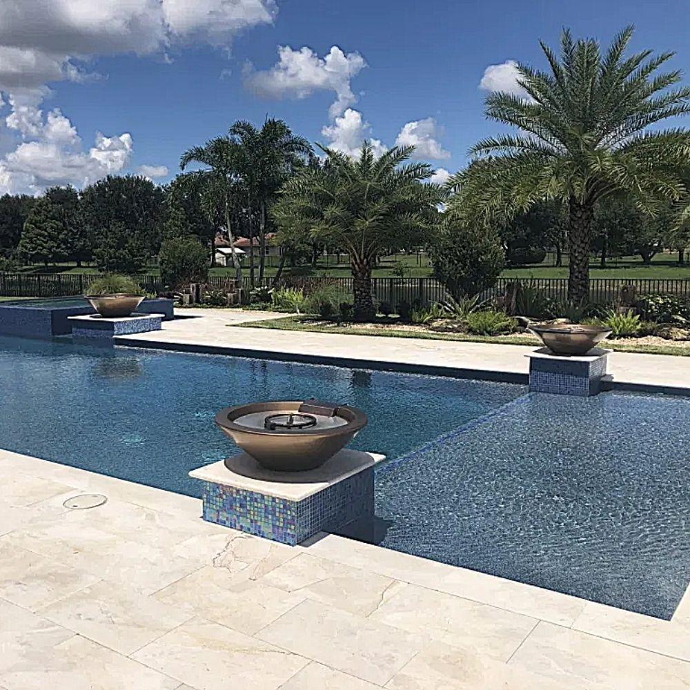 Top Fires Round Concrete Gas Fire and Water Bowl