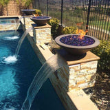Top Fires Round Concrete Gas Fire and Water Bowl