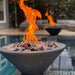 Top Fires 24-inch Round Concrete Electronic Ignition Gas Fire Bowl in pool area