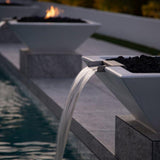 Top Fires 24" Square Limestone Concrete Gas Fire and Water Bowl - Match Lit