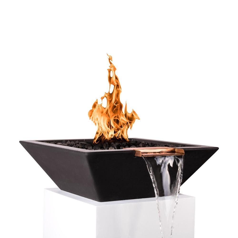 Top Fires 24" Square Concrete Gas Fire and Water Bowl - Match Lit (OPT-24SFW)
