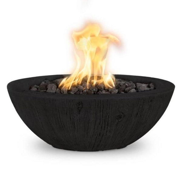 Top Fires 27" Sedona Wood Grain GFRC Gas Fire Bowl Match Lit Ebony