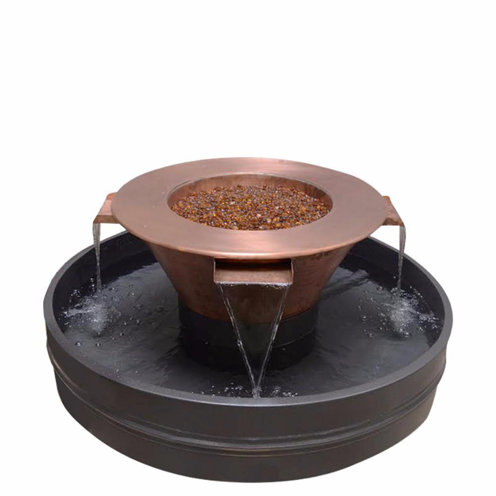 Top Fires 30-inch 4 Way Copper Electronic Gas Fire and Water Bowl - OPT-4W30E