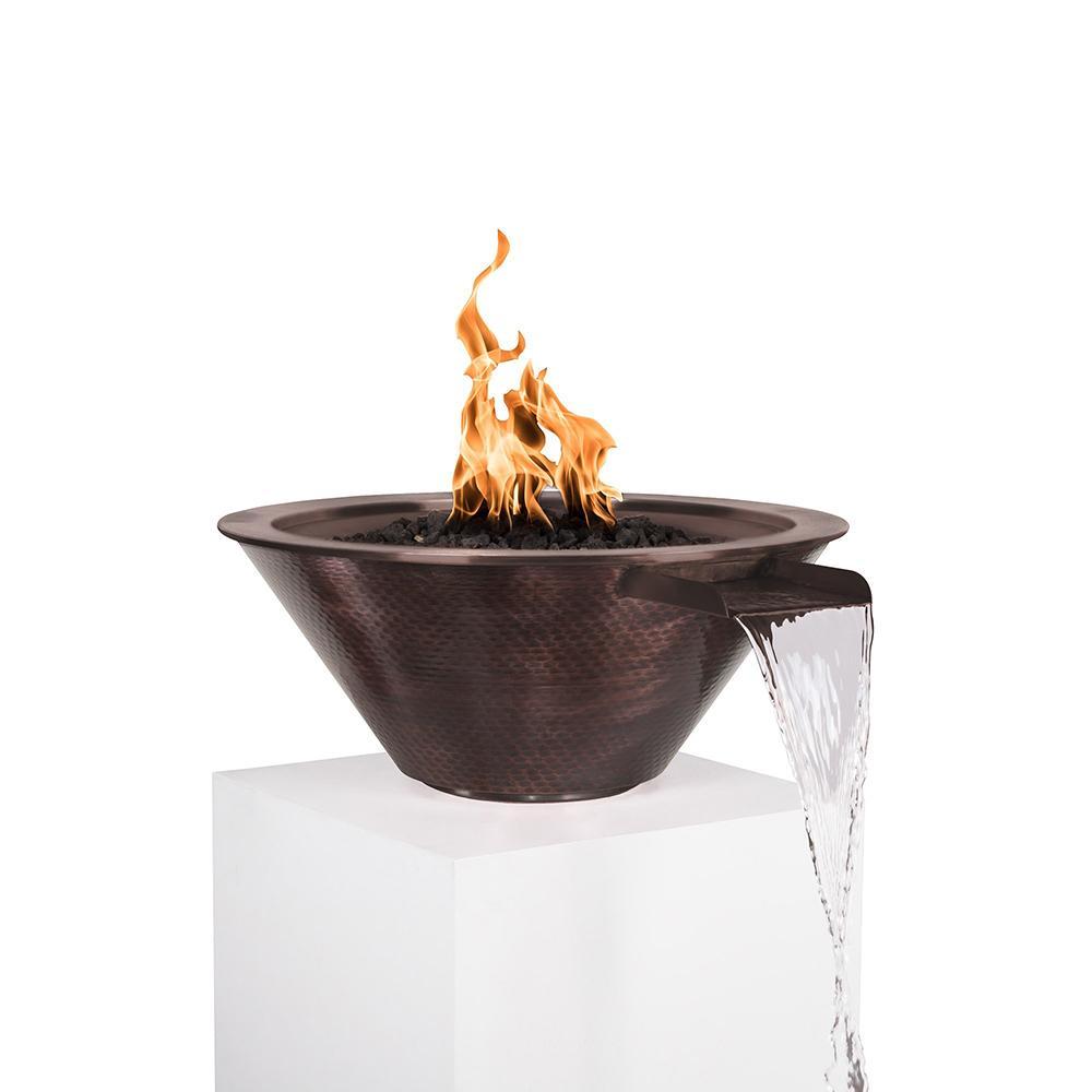 Top Fires 30" Round Copper Electronic Gas Fire and Water Bowl - OPT-102-30NWCBE