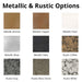 metallic and rustic options