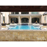 Top Fires Round Concrete Gas Fire Bowl in Chocolate Pool Accent