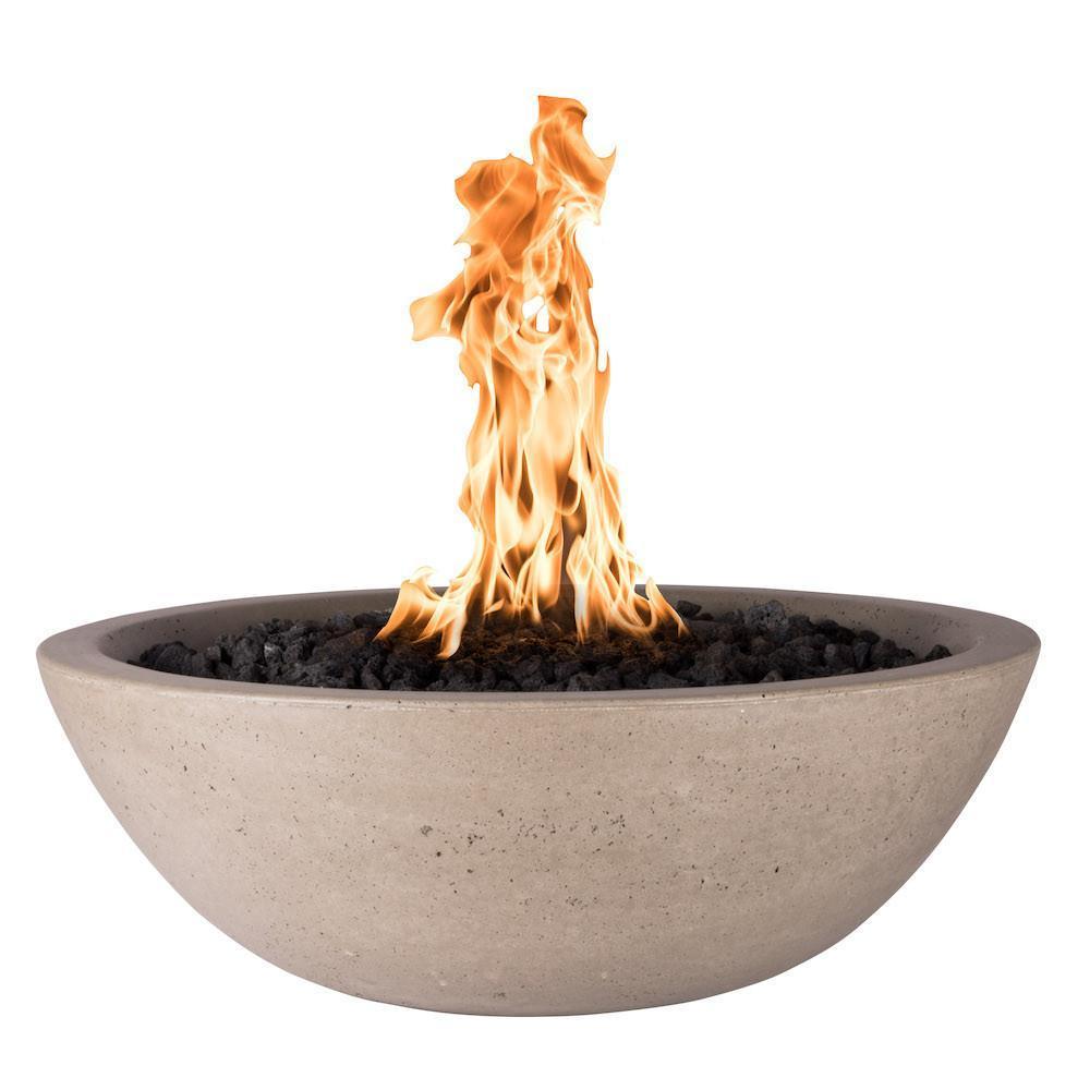 Top Fires 33-inch Round Concrete Electronic Gas Fire Bowl - OPT-33RFOE