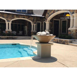 Top Fires Round Concrete Gas Fire and Water Bowl Poolside