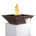 Top Fires 36-inch Square Copper Electronic Gas Fire and Water Bowl - OPT-36SCFWE