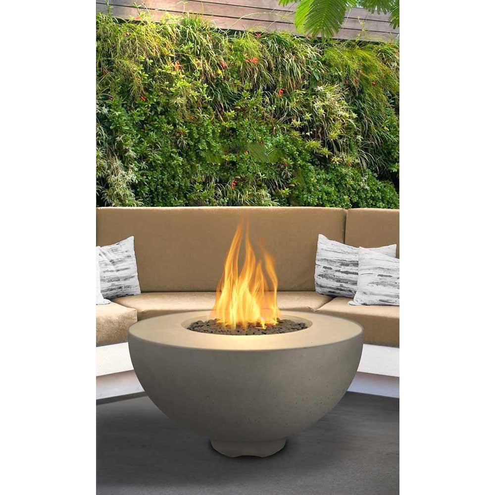 Top Fires 37" Sienna GFRC Gas Fire Pit in Ash outdoor patio
