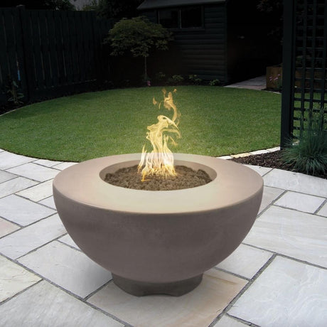 Top Fires 37" Sienna GFRC Gas Fire Pit in Chestnut