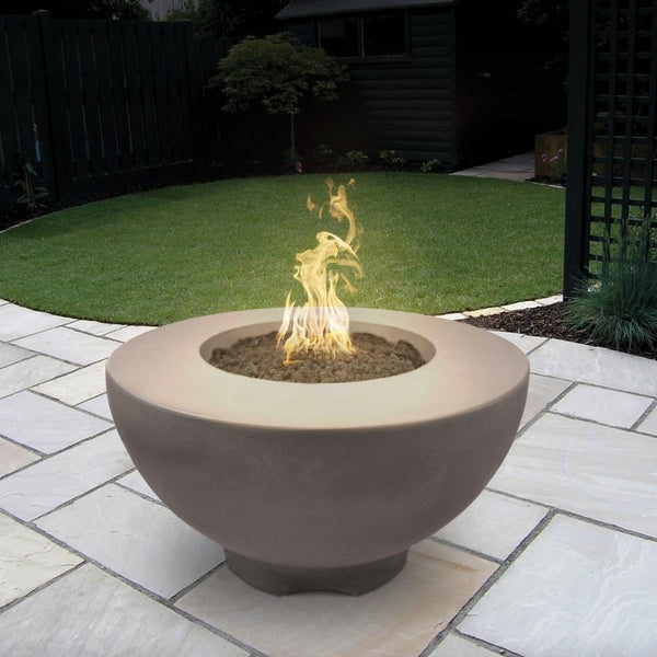 Top Fires 37" Sienna GFRC Gas Fire Pit in Chestnut