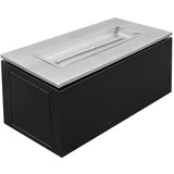 Top Fires 46'' Stainless Steel Top Black Base Rectangular Match Lit Fire Pit - TOP-MC4622