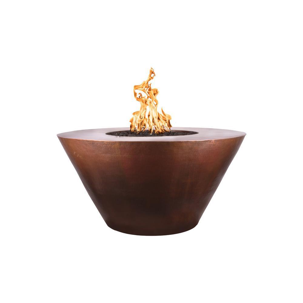 Top Fires 48" Round Hammered Copper Gas Fire Pit - Electronic (OPT-48RME)