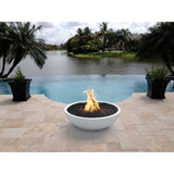 Top Fires 48" Sedona GFRC Gas Fire Pit in limestone