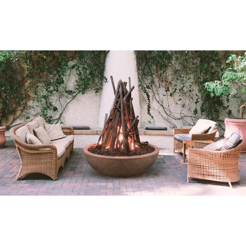 Top Fires 48" Sedona GFRC Gas Fire Pit in Rustic Coffee