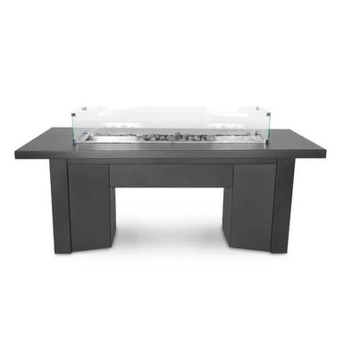 Top Fires Alameda 78-inch Black Rectangular Steel Gas Fire Pit Table with Optional Windguard