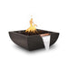 Top Fires Avalon 36" Square Concrete Gas Fire and Water Bowl - Match Lit Chocolate