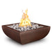 Top Fires Avalon Square Hammered Copper Gas Fire Bowl - Electronic