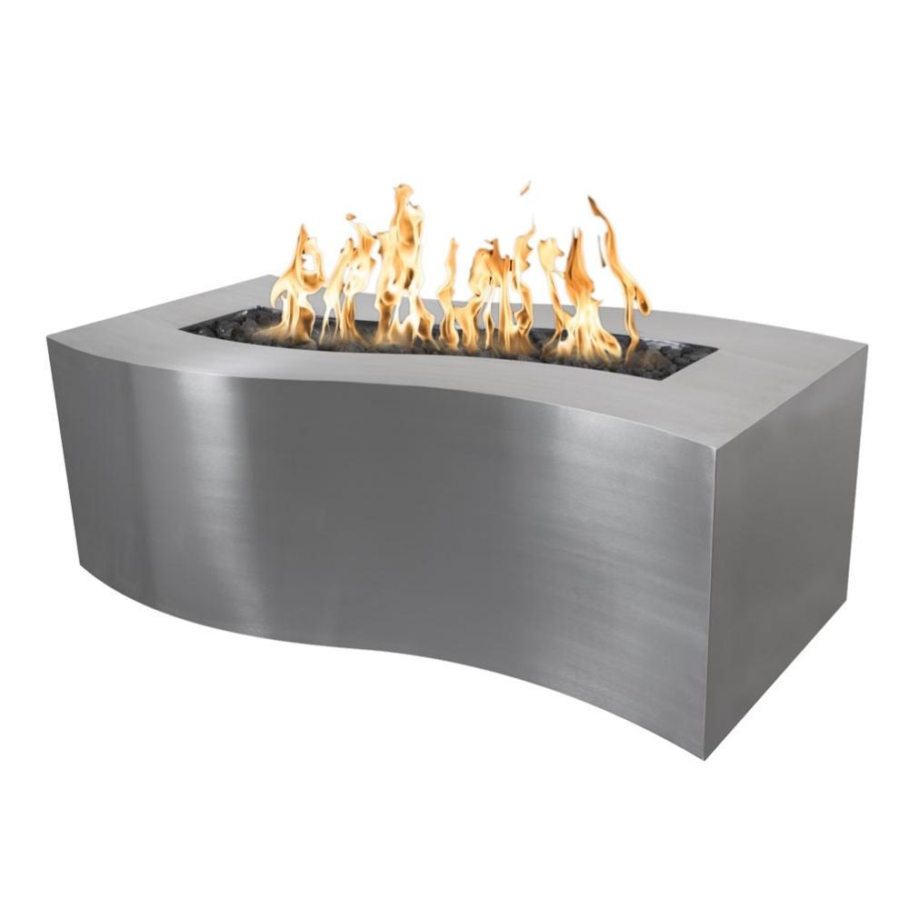 Top Fires Billow Rectangular Stainless Steel Gas Fire Pit Table