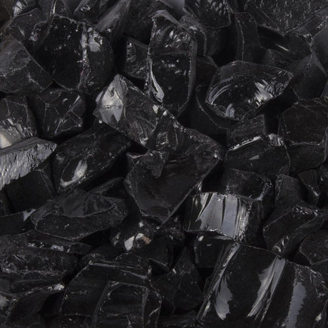 1/2"-3/4" Black Fire Glass (25 lbs)