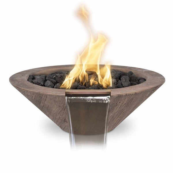 Top Fires Cazo Wood Grain Oak GFRC Gas Fire and Water Bowl - installation view