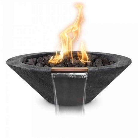 Top Fires Cazo Wood Grain Ebony GFRC Gas Fire and Water Bowl