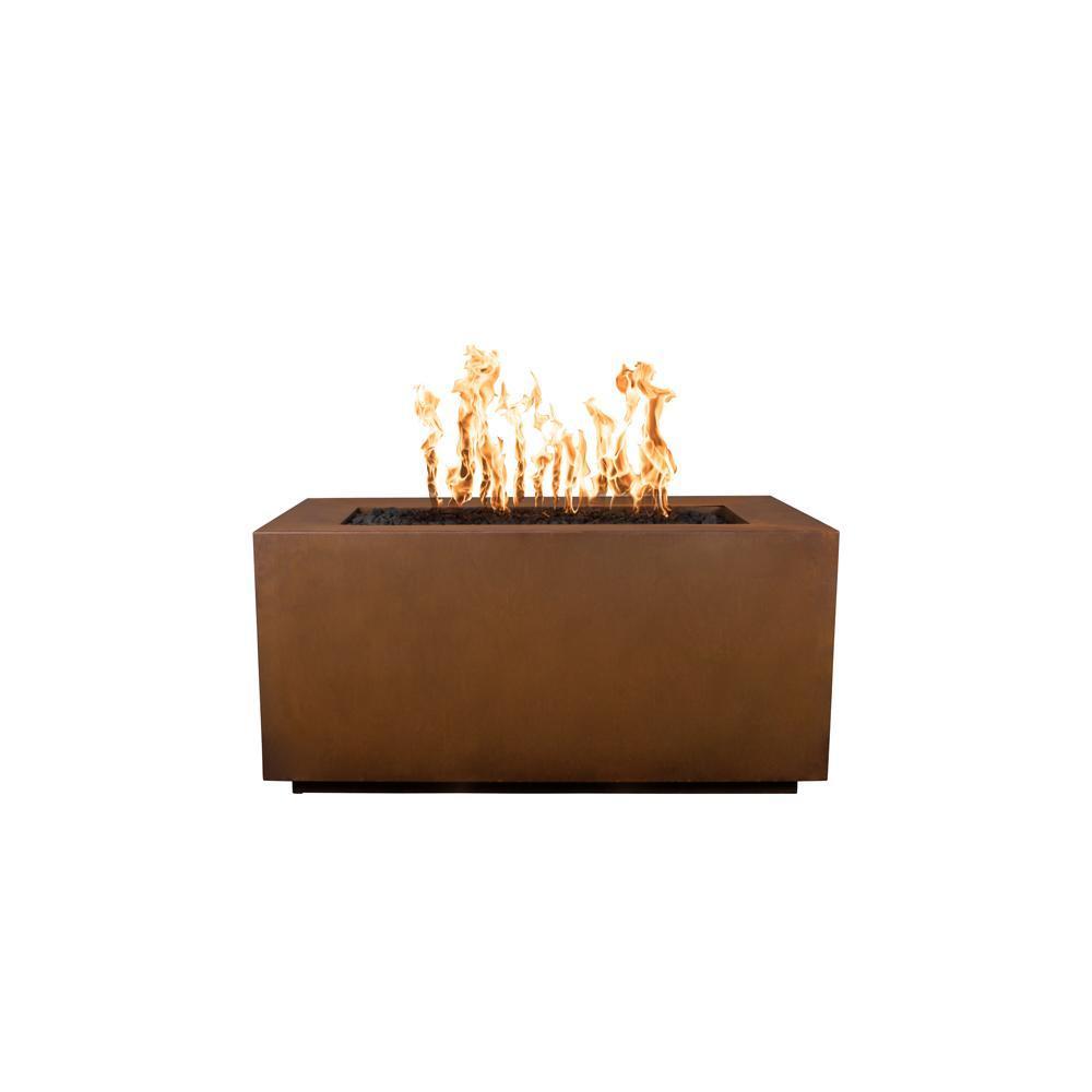 Top Fires Corten Steel Gas Fire Pit - Match Lit