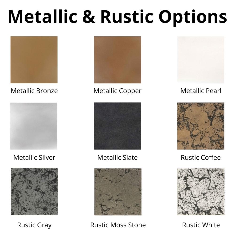 Metallic & Rustic Options