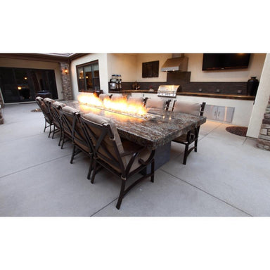 Top Fires Laguna Rectangular Concrete Fire Table Oudoor Dining Area