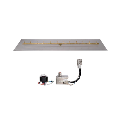 Top Fires Linear Bullet Gas Burner - Electronic Ignition with Flat Pan