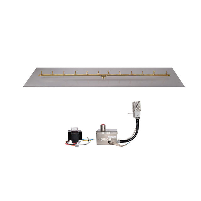 Top Fires Linear Bullet Gas Burner - Electronic Ignition with Flat Pan