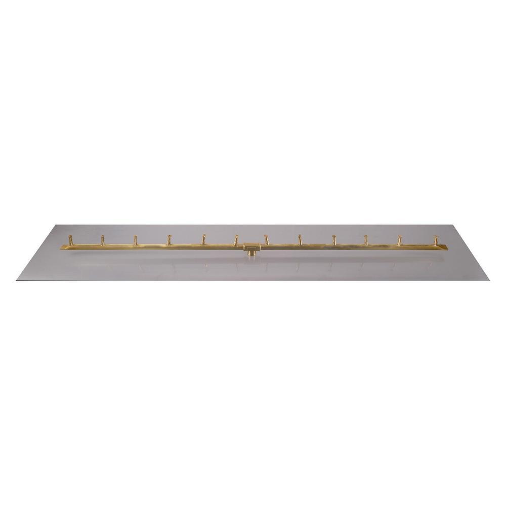 Top Fires Linear Bullet Gas Burner with Rectangular Pan