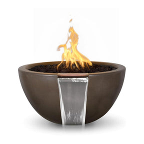 Top Fires Luna Round Concrete Gas Fire and Water Bowl Chocolate - alternate view