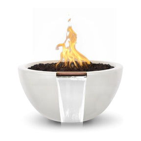 Top Fires Luna Round Concrete Gas Fire and Water Bowl Limestone - installation view