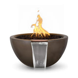 Top Fires Luna Round Concrete Gas Fire and Water Bowl Chocolate