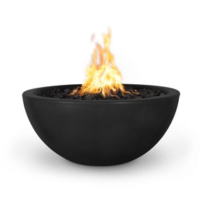Top Fires Luna Round Concrete Gas Fire Pit - Flame Sense - front view