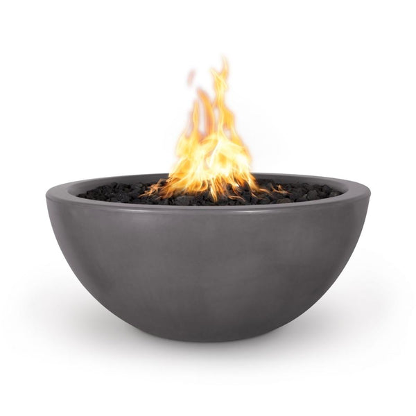 Top Fires Luna Round Concrete Gas Fire Pit Chestnut - installation view